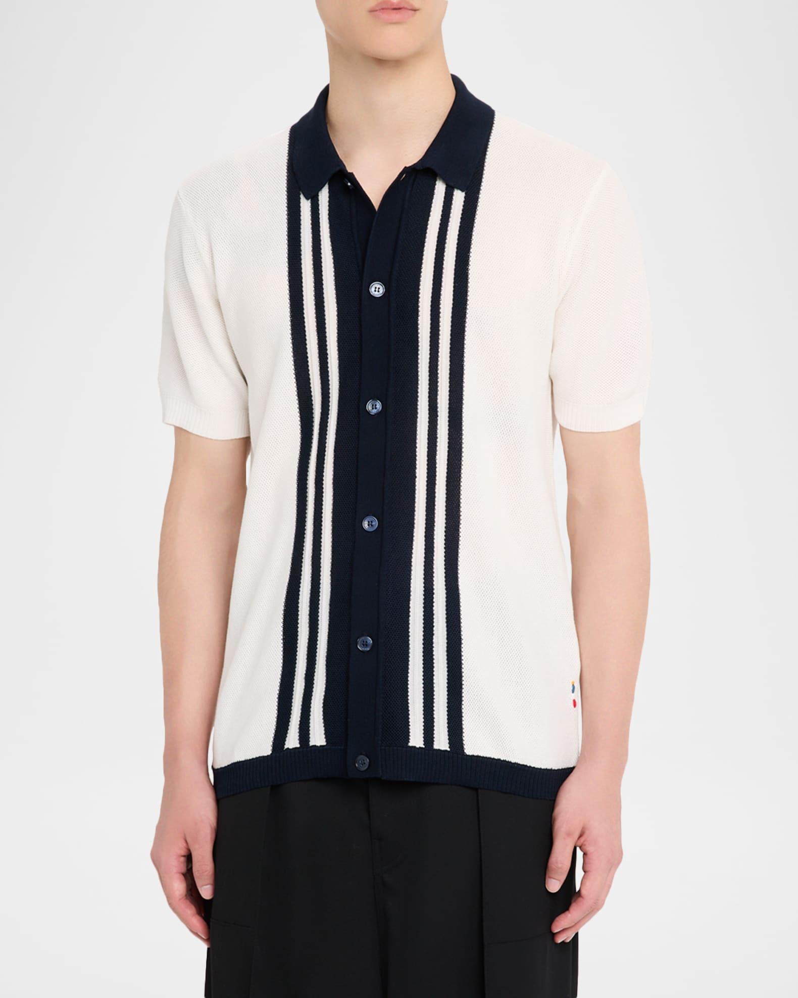 Men's Classic-Fit Pique Knit Short-Sleeve Shirt Product Image