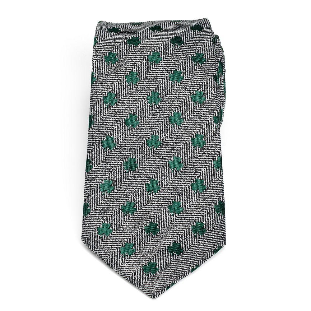Men's Cuff Links, Inc. Herringbone Shamrock Tie, Gray Product Image