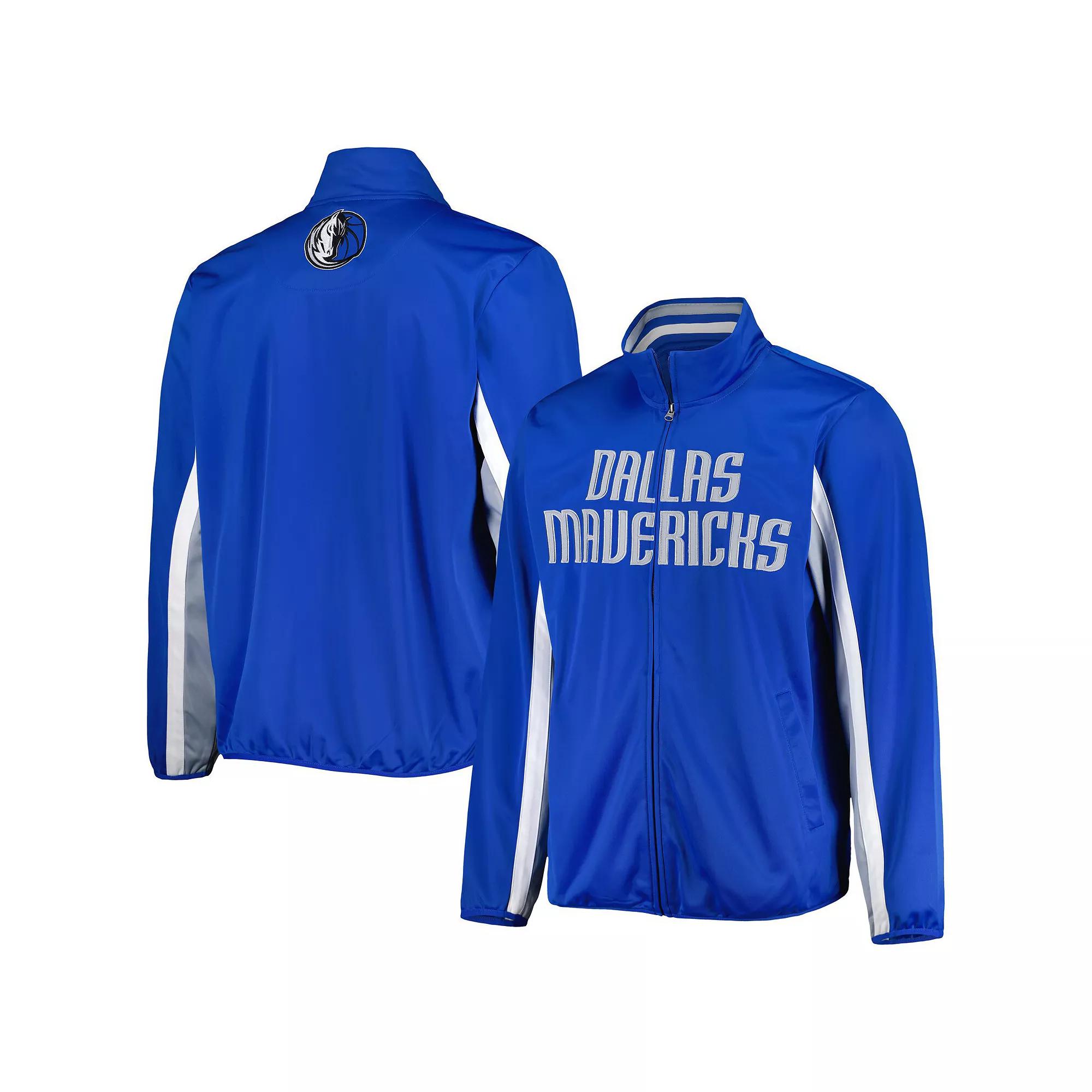 Men's G-III Sports by Carl Banks Blue Dallas Mavericks Contender Wordmark Full-Zip Track Jacket, Size: Large Product Image