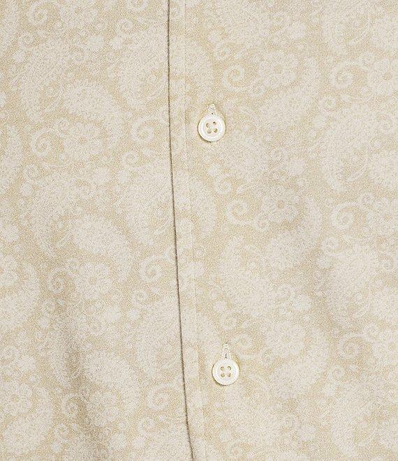 Cremieux Blue Label Jersey Knit Paisley Print Short Sleeve Button Front Shirt Product Image