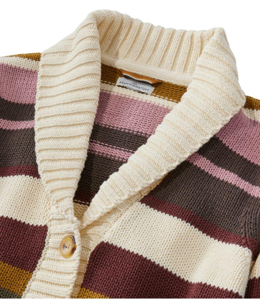 Women's Signature Original Cotton Sweater, Shawl Cardigan Stripe Product Image