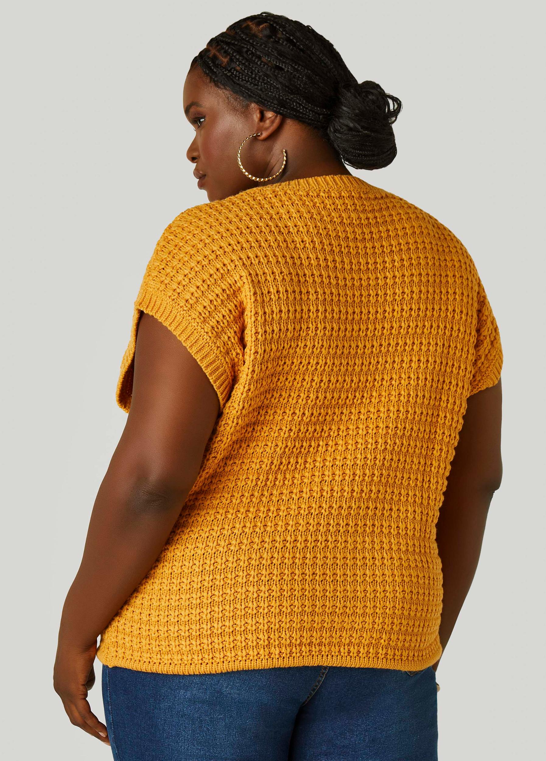 Plus Size Drawstring Cable Knit Sweater Ashley Stewart Product Image