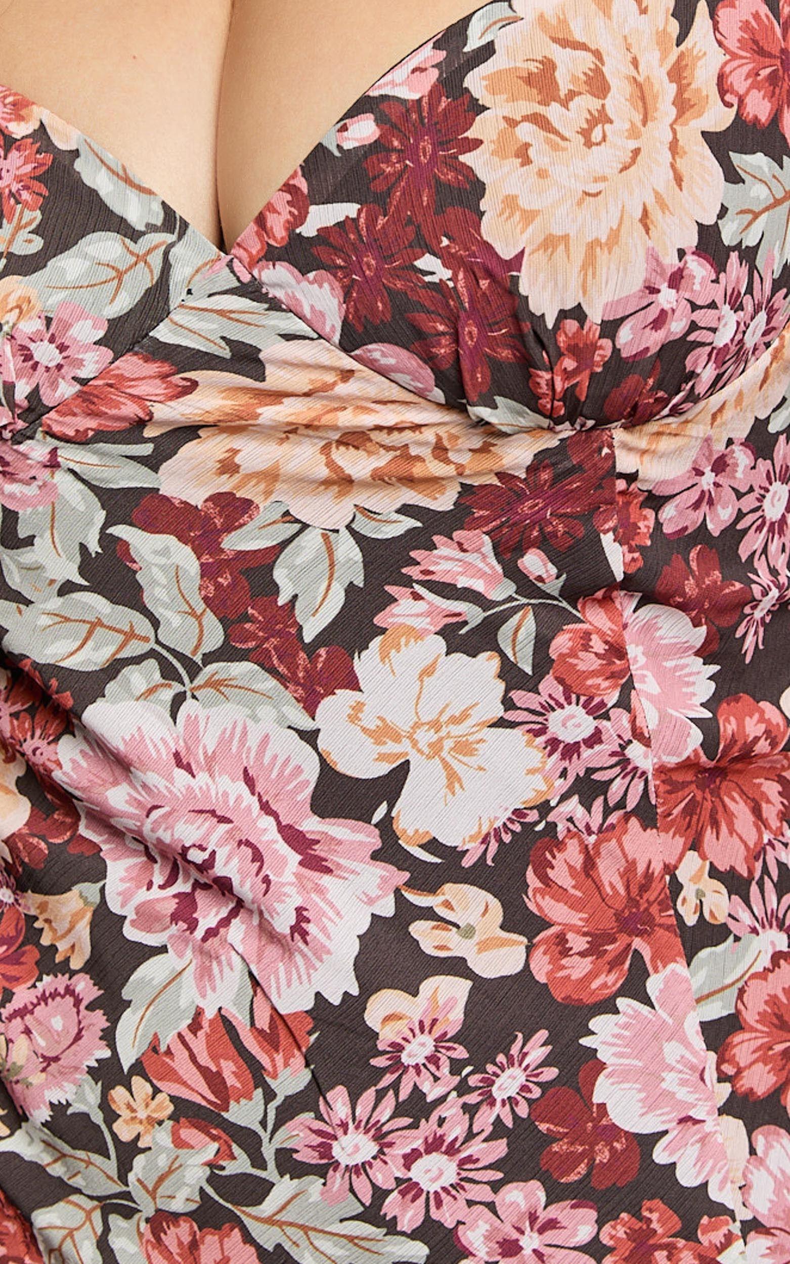 Lorie Maxi Dress - Short Sleeve Cut Out Tie Back Dress in Boheme Floral Product Image