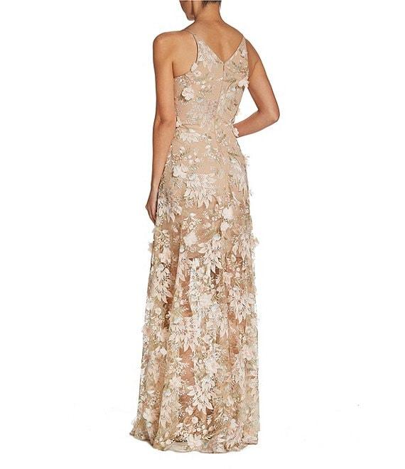 Dress the Population Sidney 3D Floral Plunging V-Neck Sleeveless Maxi Dress Product Image