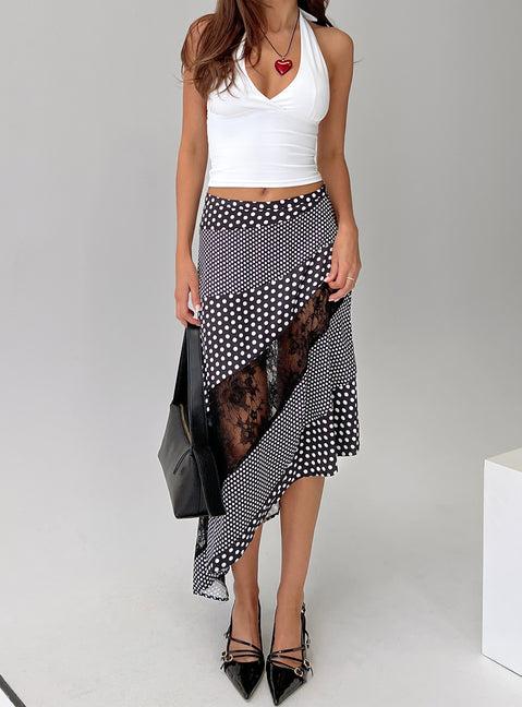 Midnight Memories Asymmetrical Midi Skirt Black Multi Product Image