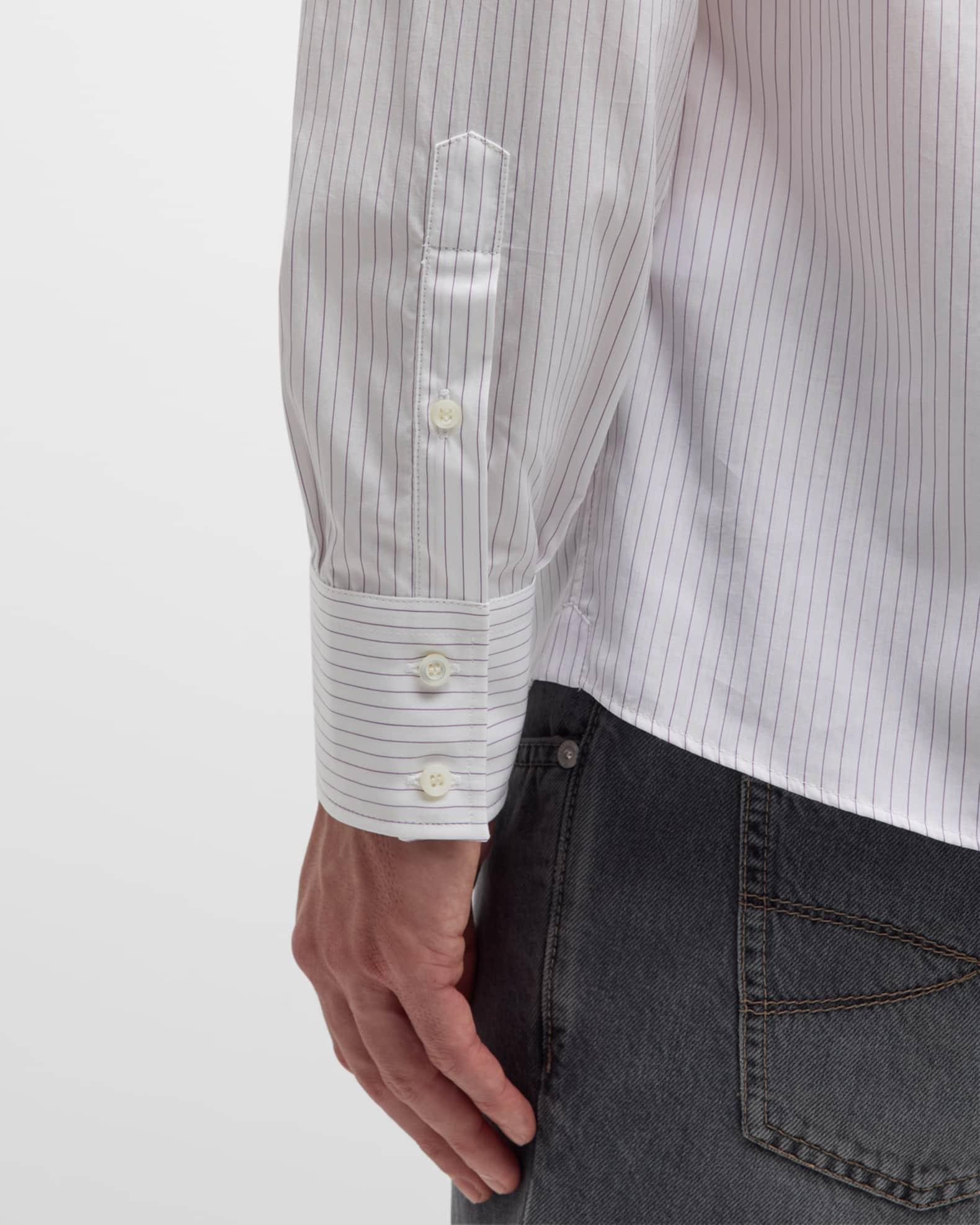 Men's Micro-Bacchetta Stripe Cotton Sport Shirt Product Image