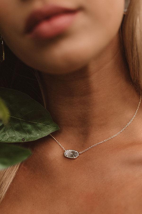 Kendra Scott Elisa Gold Pendant Necklace in Slate Cat's Eye Product Image