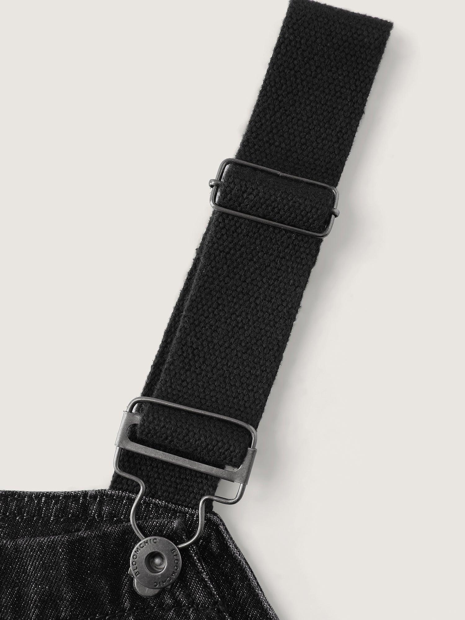 Cotton Denim Adjustable Strap Pocketed Jumpsuit Female Product Image