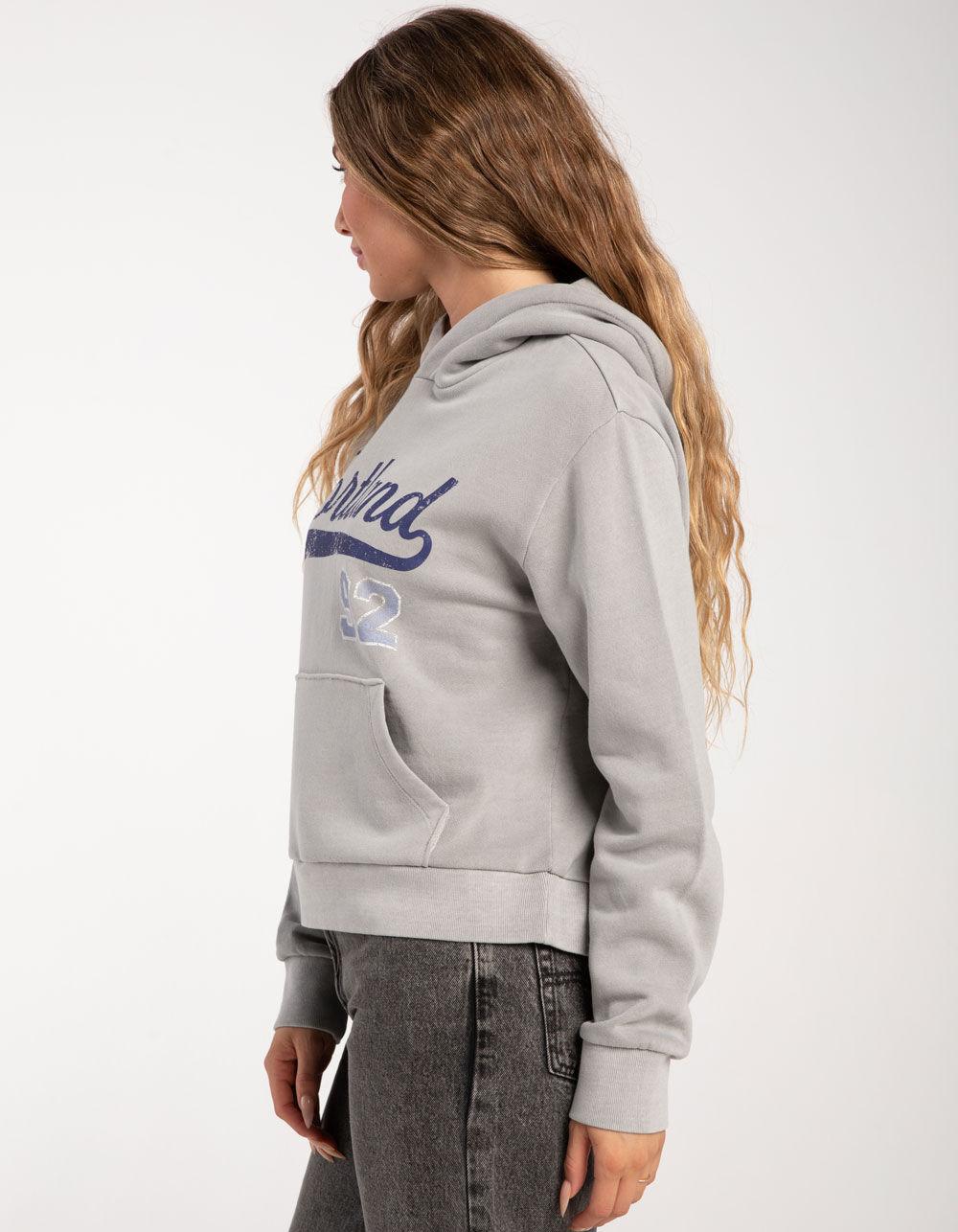 FULL TILT Portland Womens Crop Hoodie - GRAY Product Image