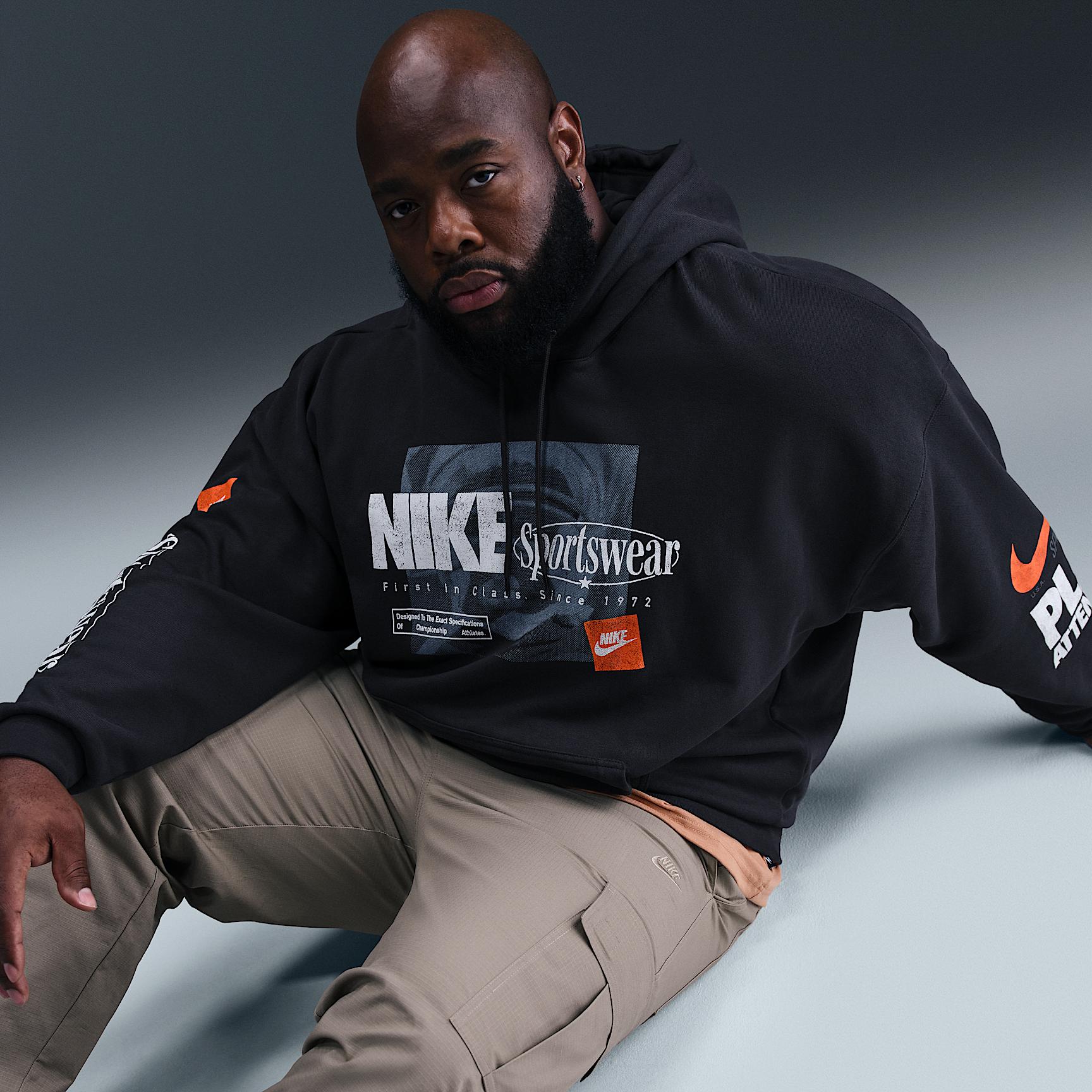 Nike Men's Club Oversized French Terry Pullover Hoodie Product Image