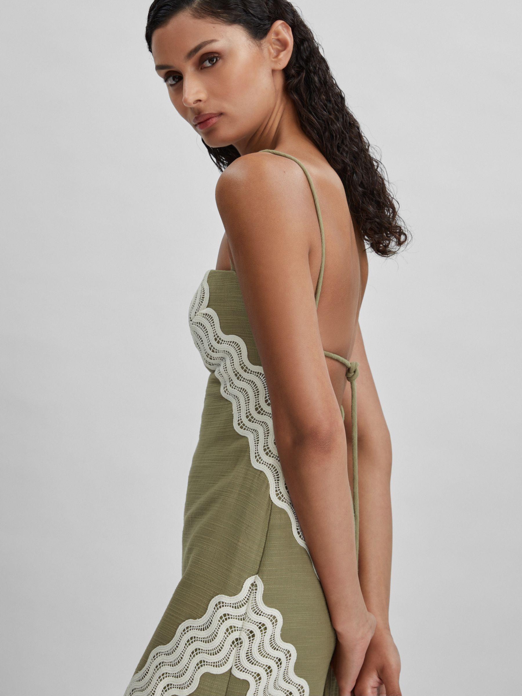 Significant Other Cotton Lace Midi Dress in Khaki Product Image