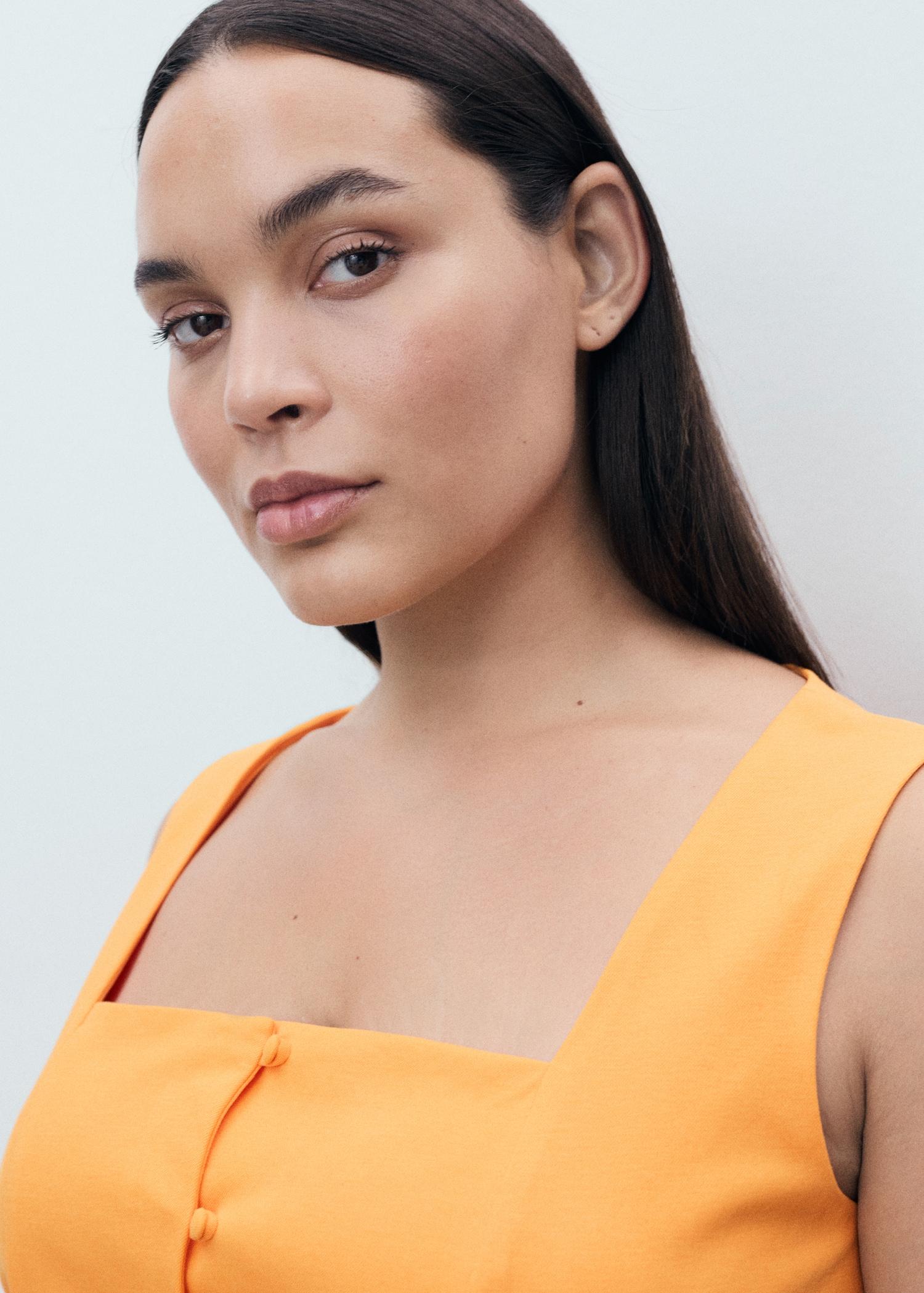 Buttons cotton top - Women | MANGO USA Product Image