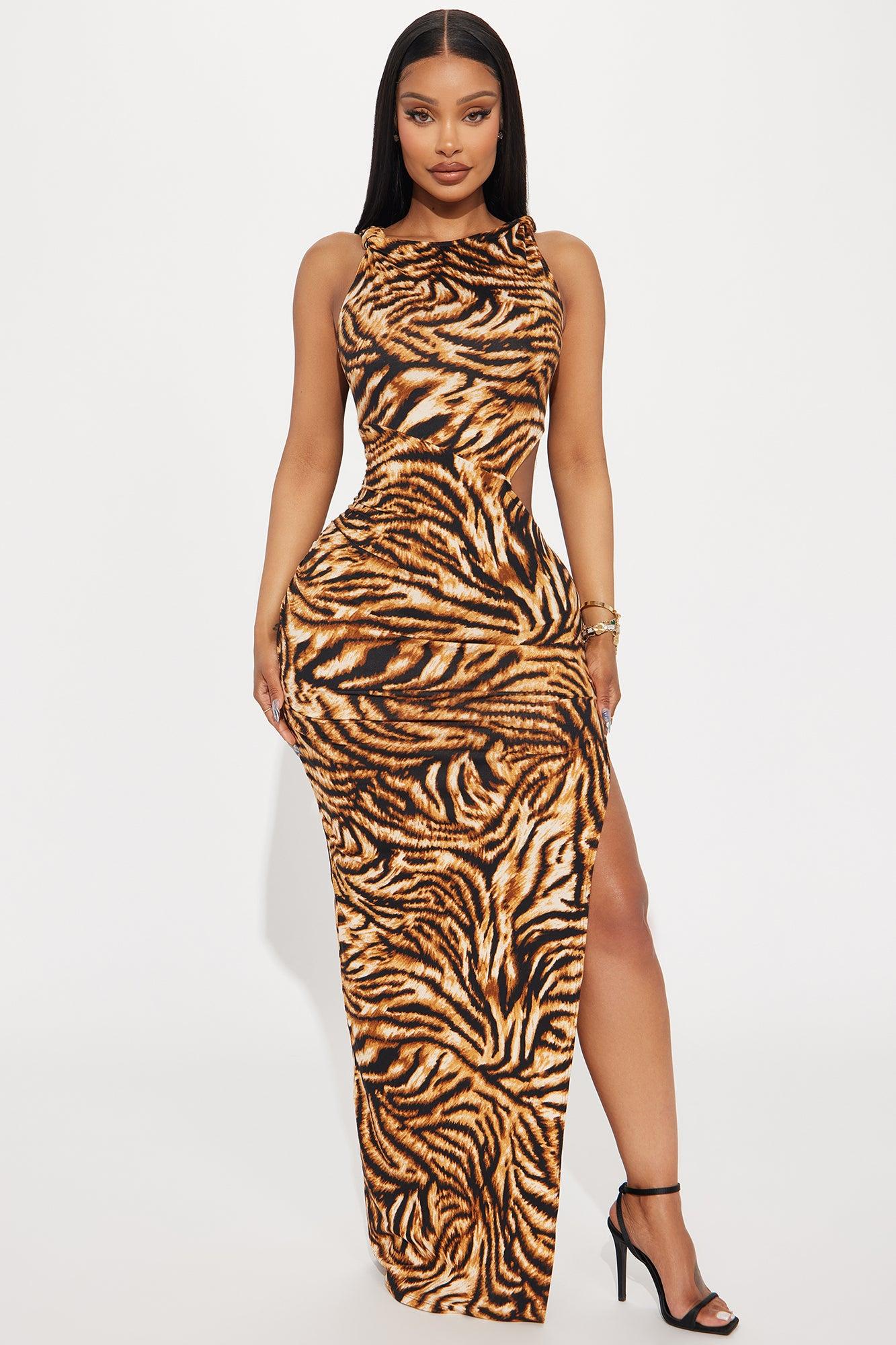 Dont Try Animal Print Maxi Dress - Black/combo Product Image