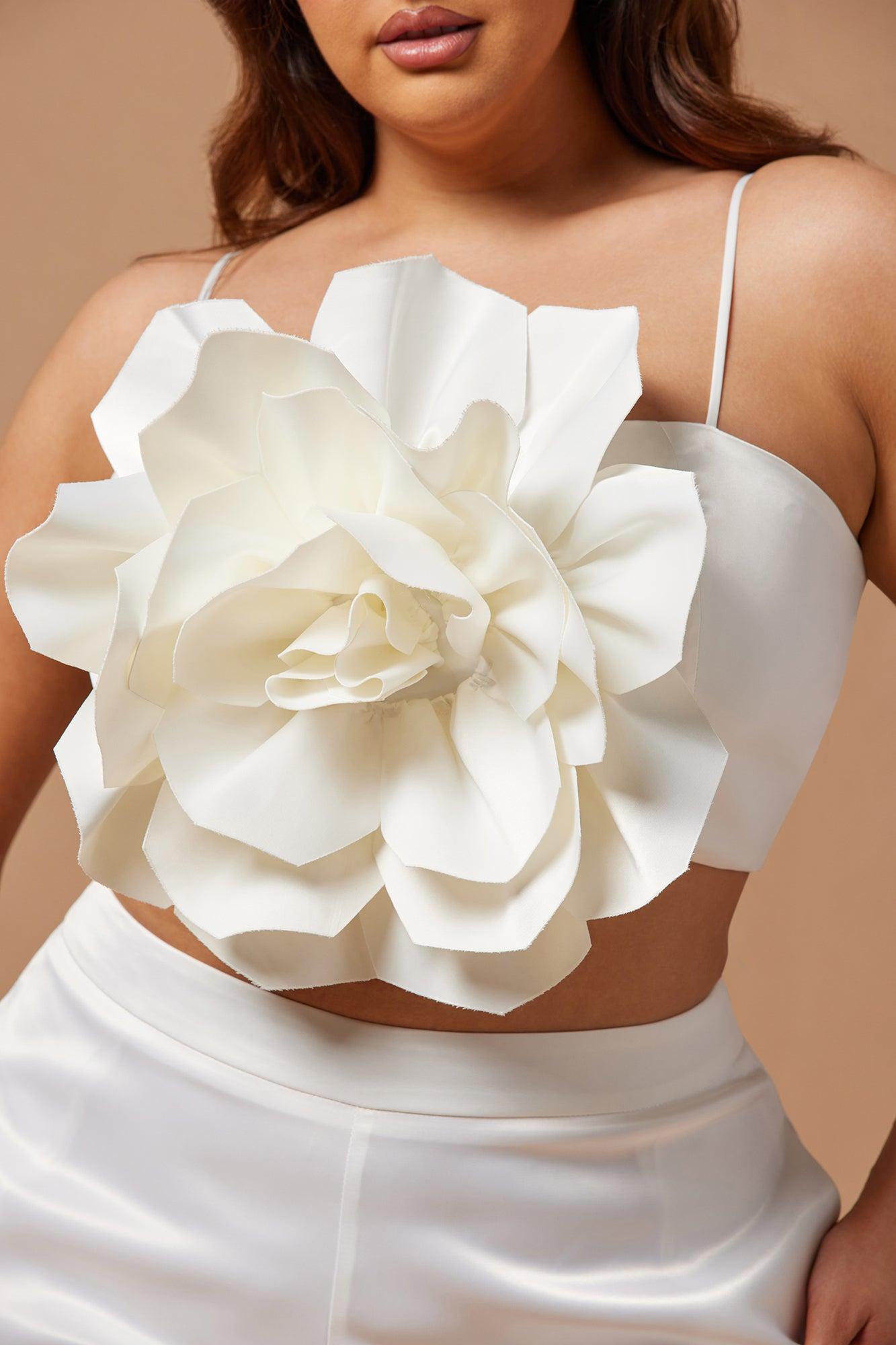 Rosalia Flower Pant Set - White Product Image