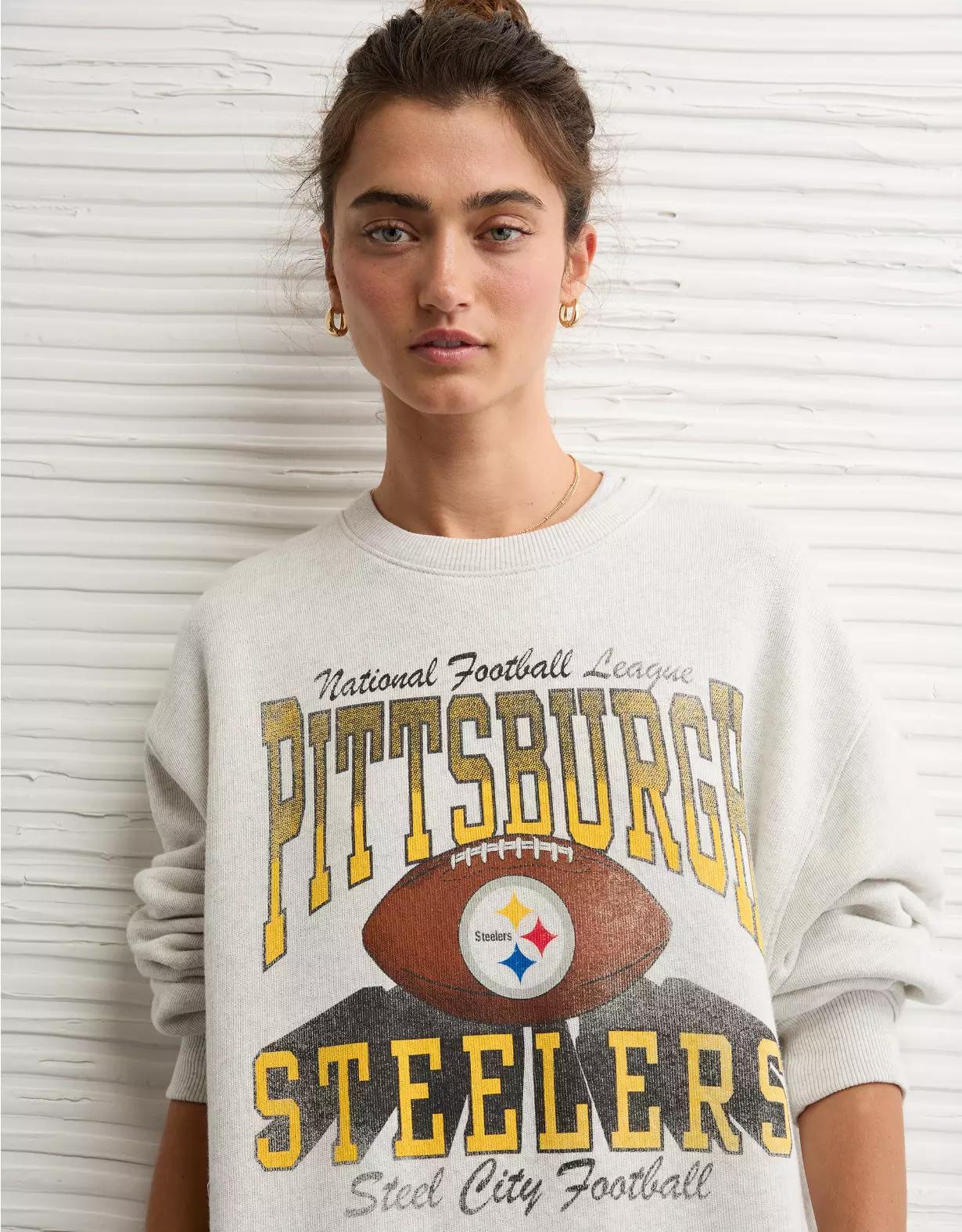 AE NFL Pittsburgh Steelers Graphic Relaxed Fit Sweatshirt Product Image