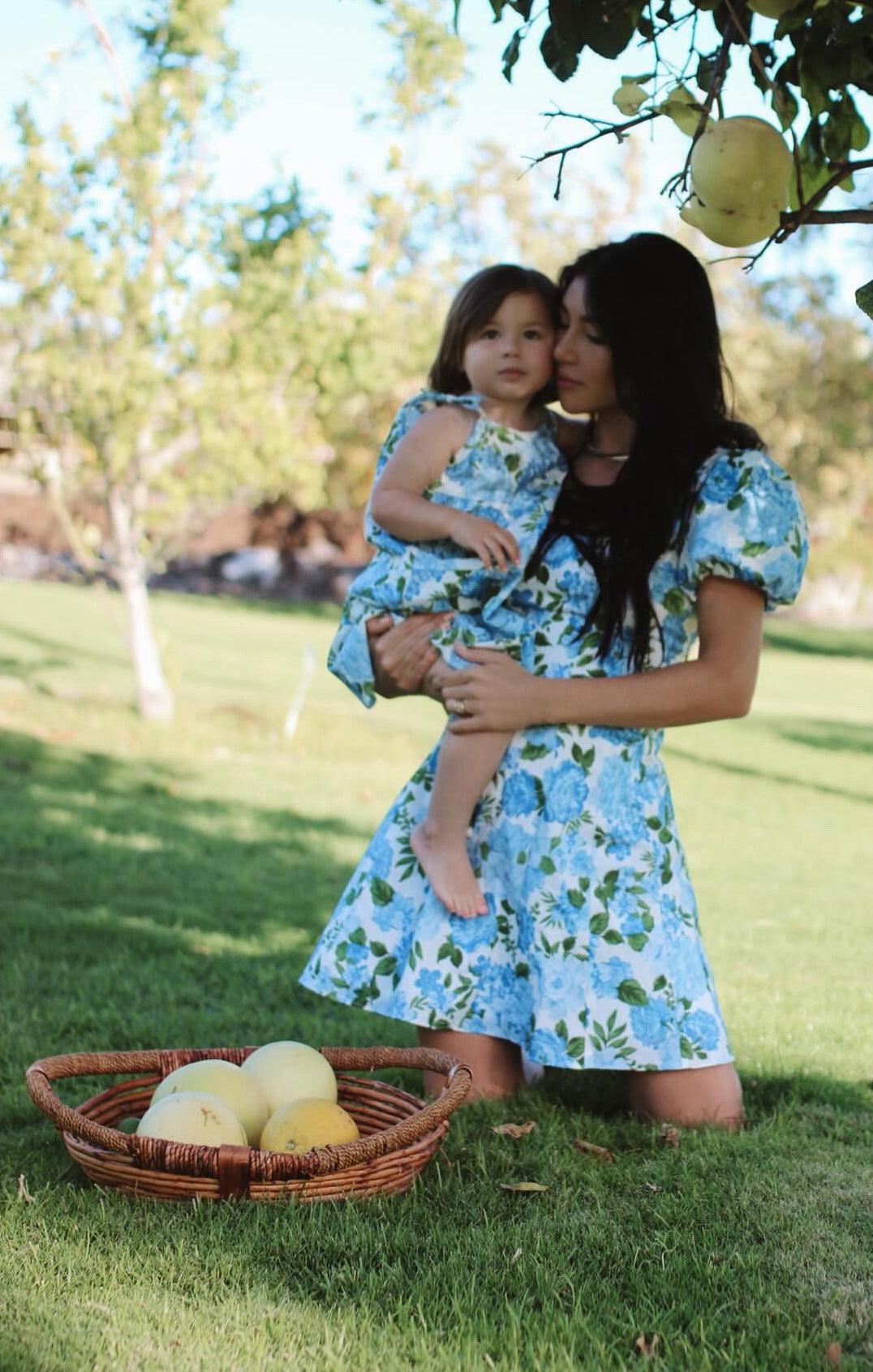 Mia Dress ~ Cottage Floral Blue Product Image