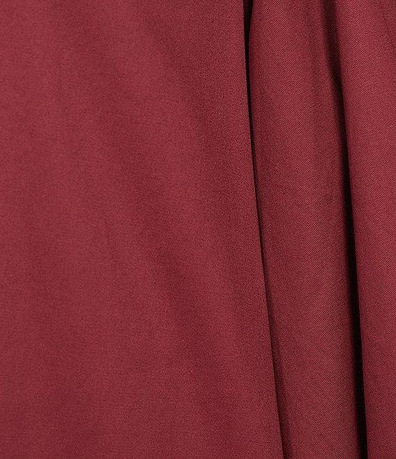 Sugarlips Victoria Solid Cotton Poplin Split V-Neck 3/4 Puff Sleeves Shift Mini Dress Product Image