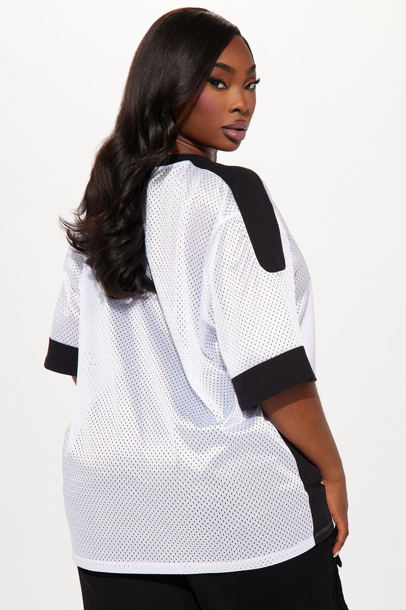 Sporty 85 Oversized Jersey - White/Black Product Image