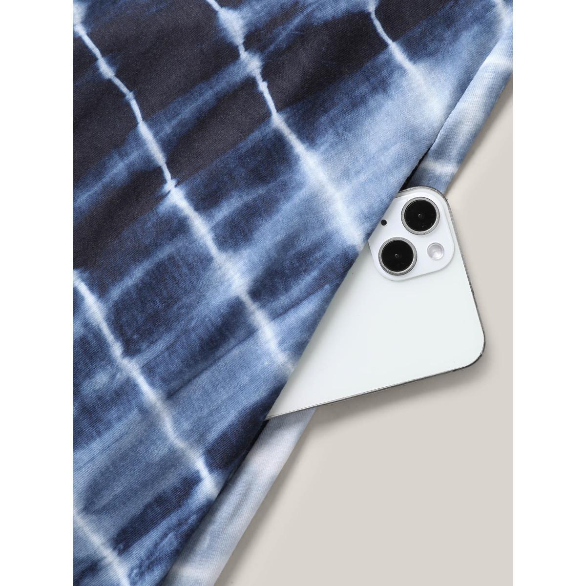 Plus Size DarkBlue Supersoft Tie-Dye Backless Jumpsuit Women Leisure Sleeveless Round Neck Casual Loose Jumpsuits BloomChic 28/5X Product Image