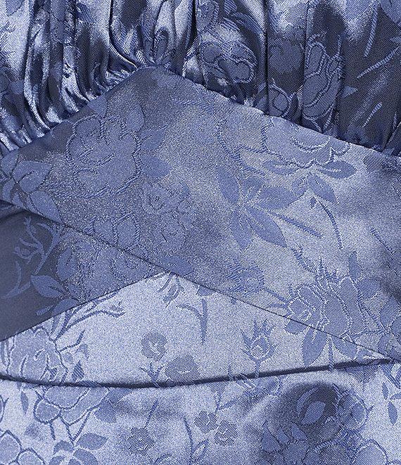 B. Darlin Puff Short Sleeve Floral Jacquard Romper Product Image