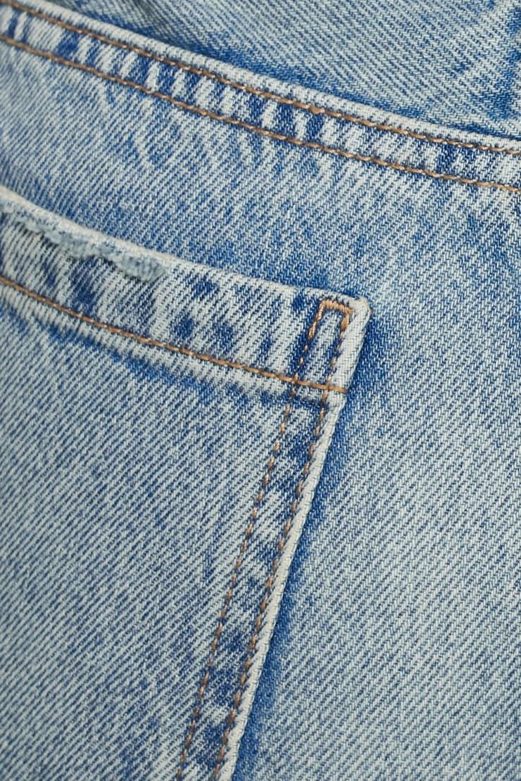 Low Rise Cuffed Denim Shorts Product Image