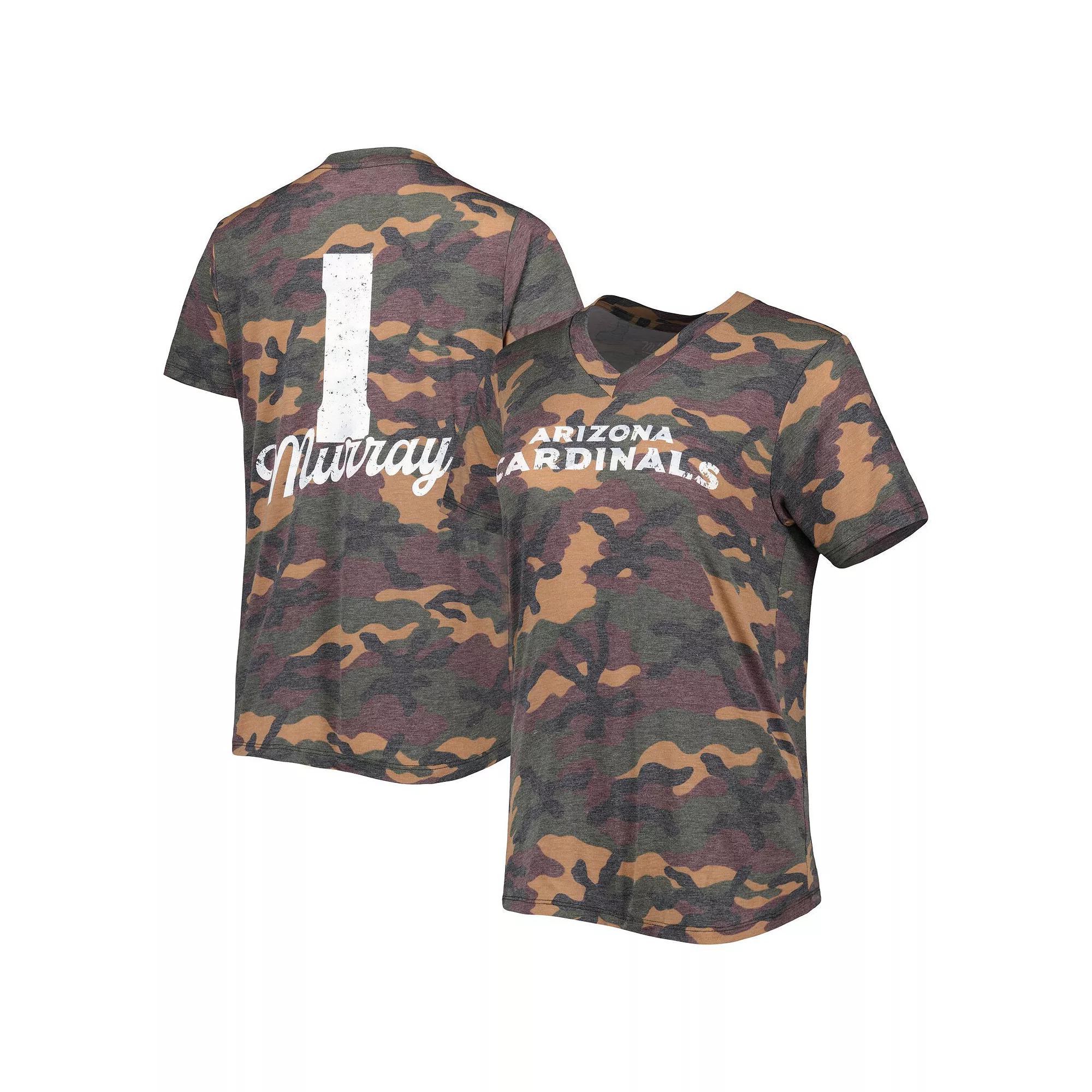 Women's Majestic Threads Kyler Murray Camo Arizona Cardinals Name & Number V-Neck Tri-Blend T-Shirt, Size: XL, Green Product Image