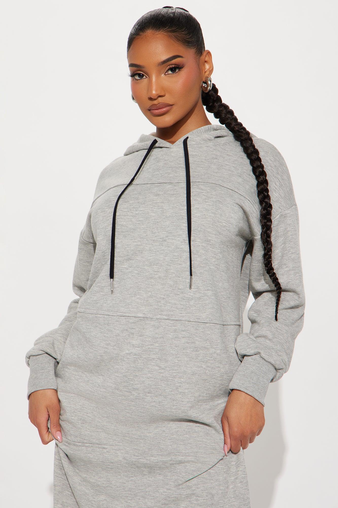 Kaya Sweatshirt Maxi Dress - Grey Product Image