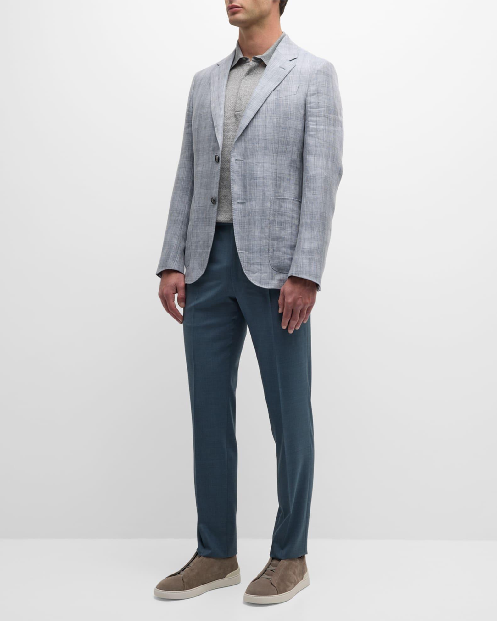 Men's Plaid Linen Sport Coat Product Image