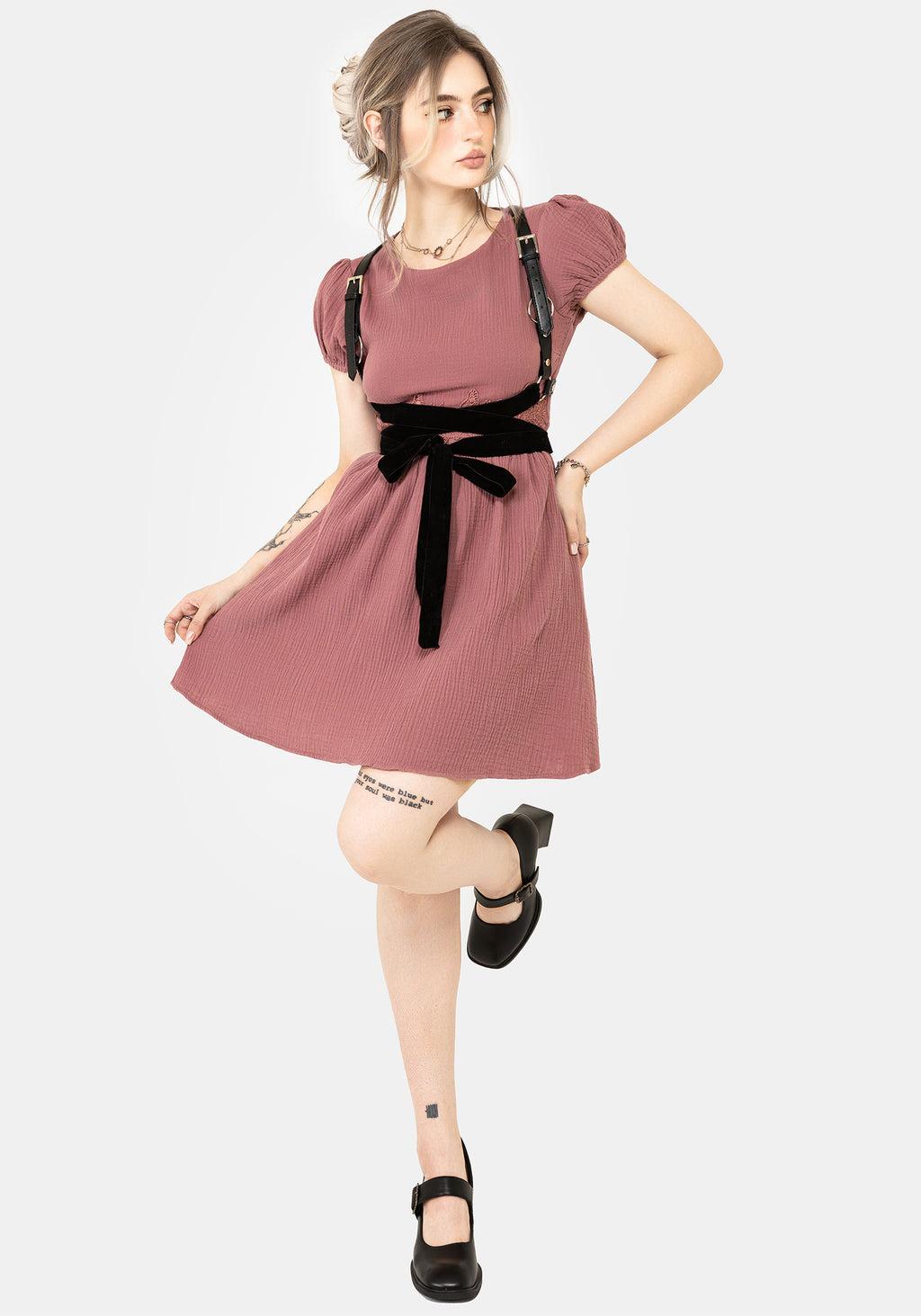 Rosamoth Applique Trim Cotton Mini Smock Dress Product Image