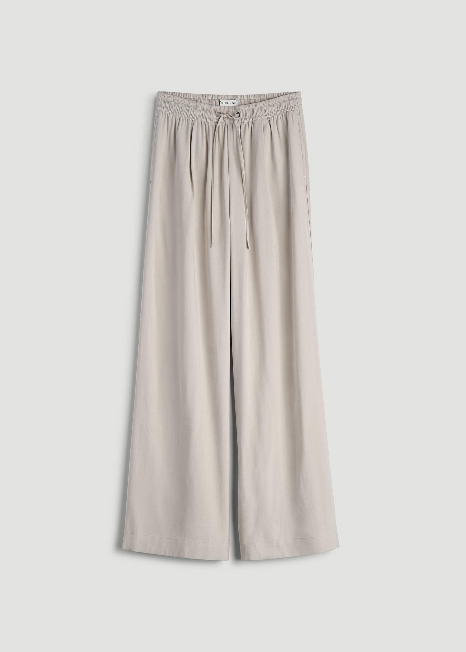 Relaxed Pull-On Pants for Tall Women in Stone Female Product Image