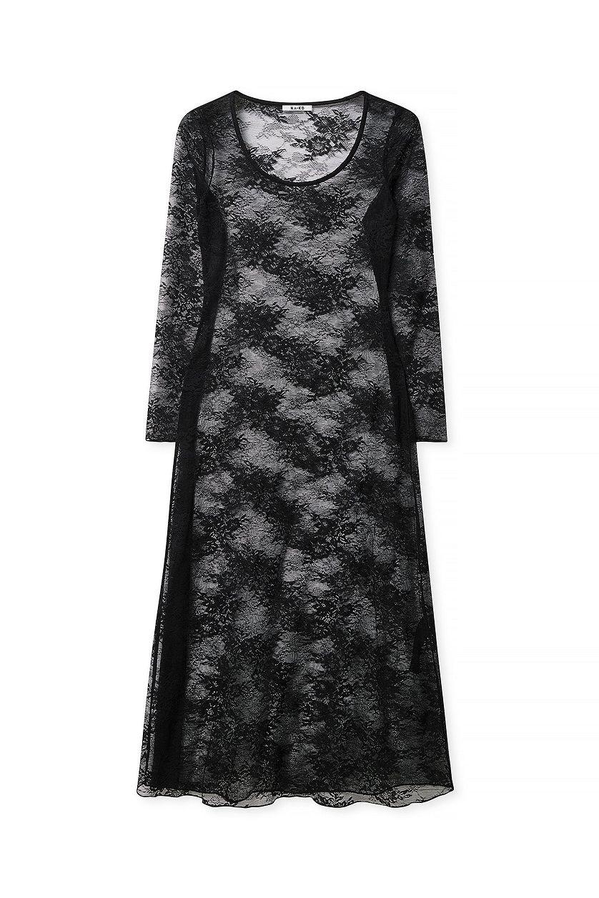 Long Sleeve Lace Maxi Dress Product Image