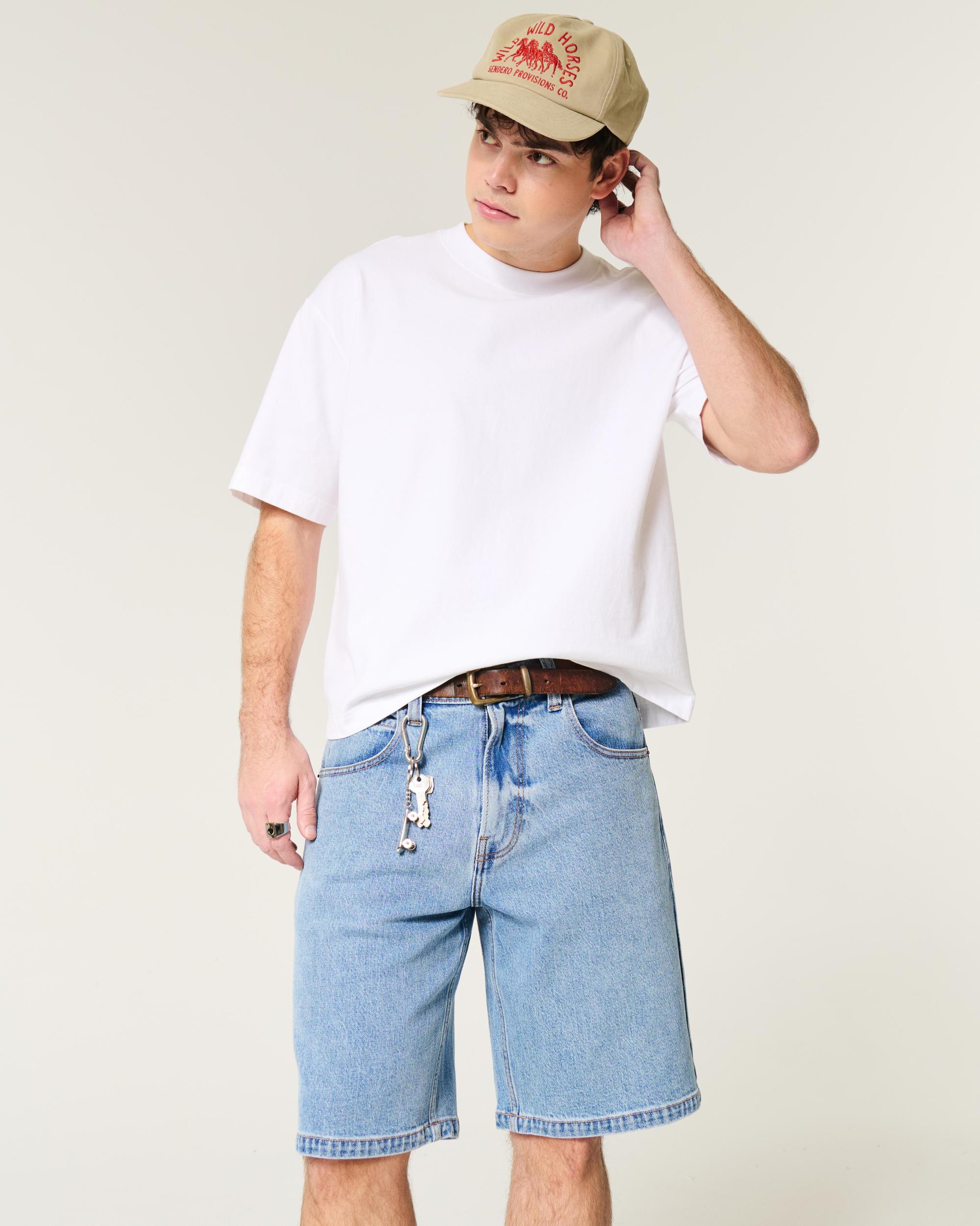 Baggy Denim Cargo Shorts Product Image