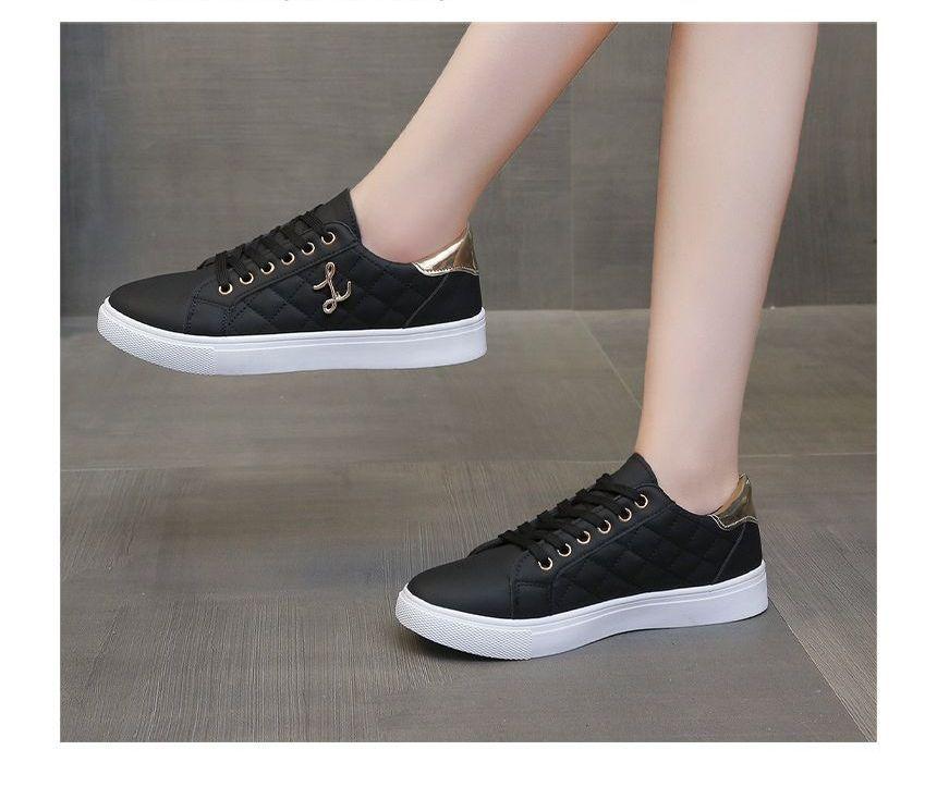 Lettering Lace Up Sneakers Product Image