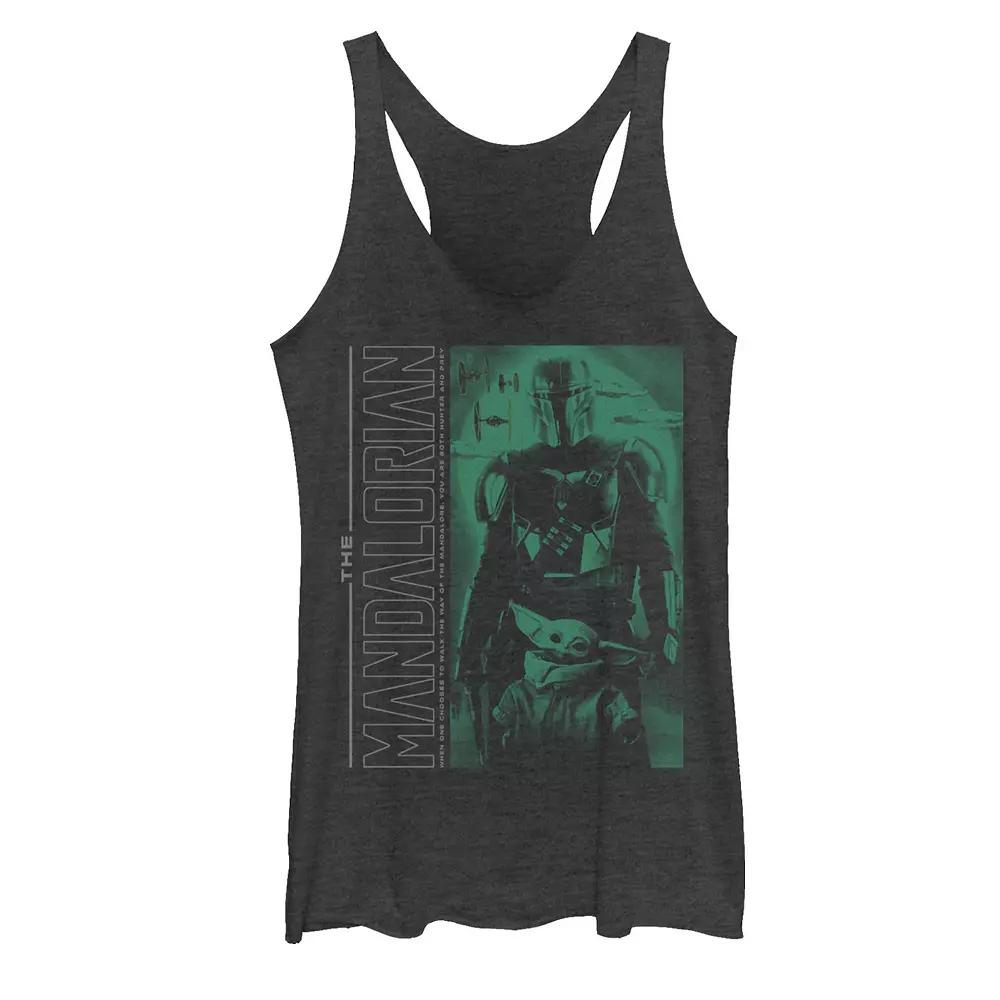Juniors' Star Wars The Mandalorian & The Child Dark Poster Graphic Tank Top, Girl's,  Product Image