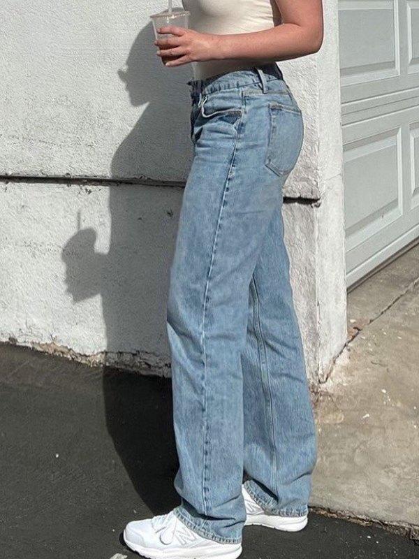 Mid Wash Classic Boyfriend Jeans Product Image