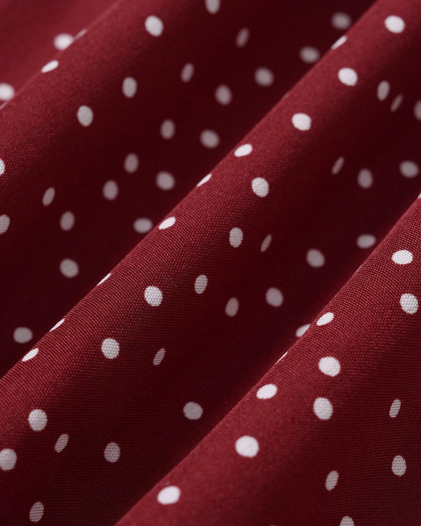 Red Butterfly Sleeve Polka Dot Midi Dress Product Image