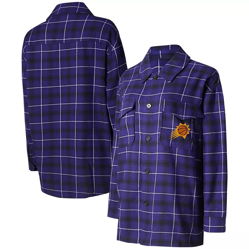 Women's College Concepts Purple/Black Phoenix Suns Boyfriend Button-Up Nightshirt,  Product Image