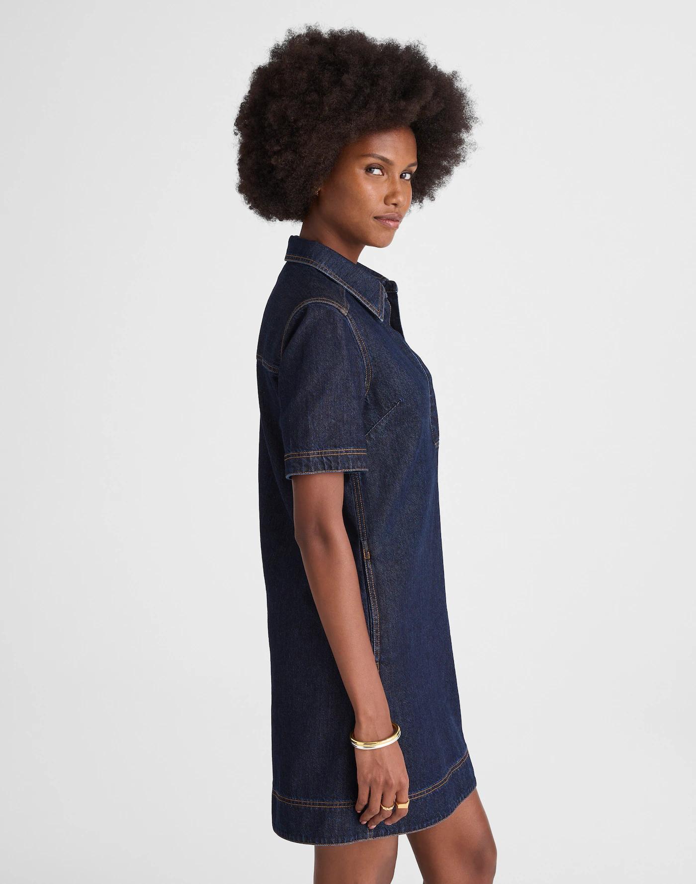 Denim Popover Mini Dress Product Image