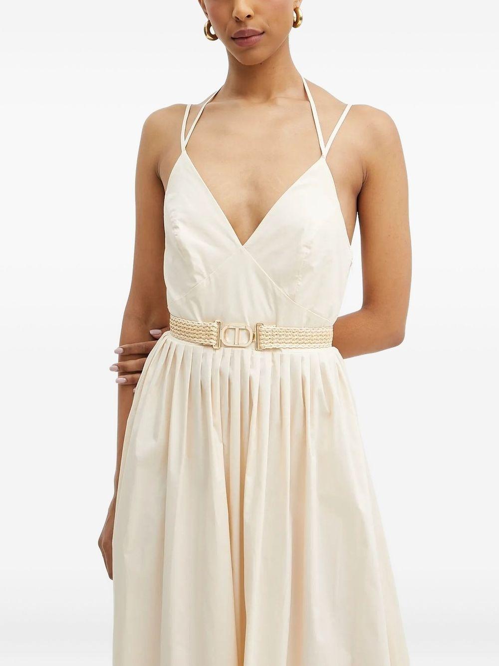 V-neck pleated maxi dress Product Image