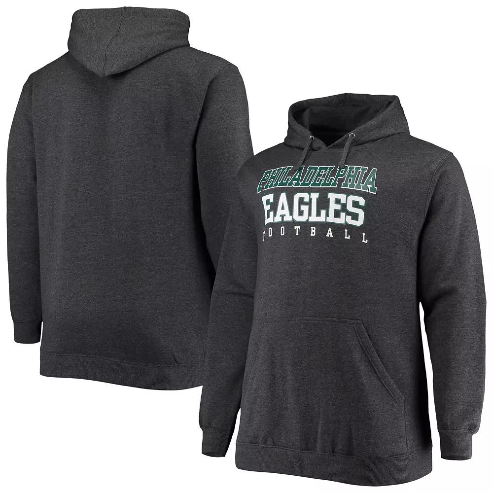 Men's Fanatics Branded Heathered Charcoal Philadelphia Eagles Big & Tall Practice Pullover Hoodie, Size: 5XB Product Image