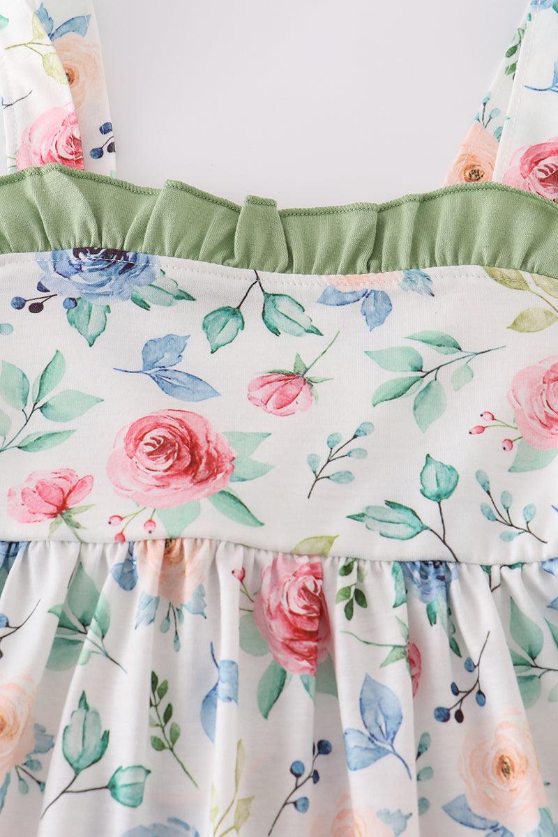Green garden rose dress Product Image