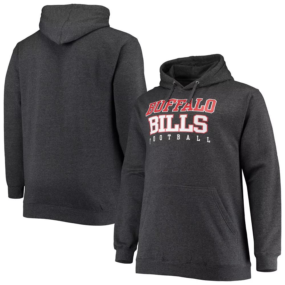 Men's Fanatics Branded Heathered Charcoal Buffalo Bills Big & Tall Practice Pullover Hoodie,  Product Image