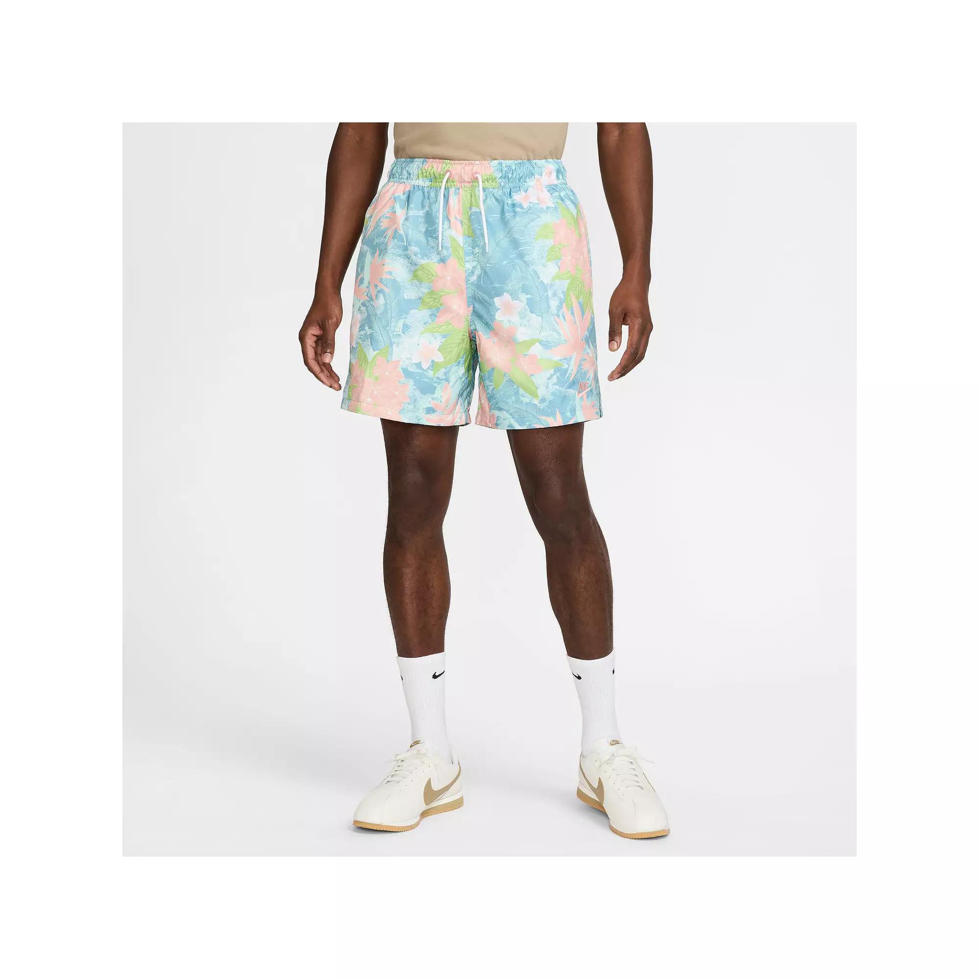 Nike Mens Nike Club Flow Shorts - Mens Mint Foam/Denim Turquoise/Pink Product Image