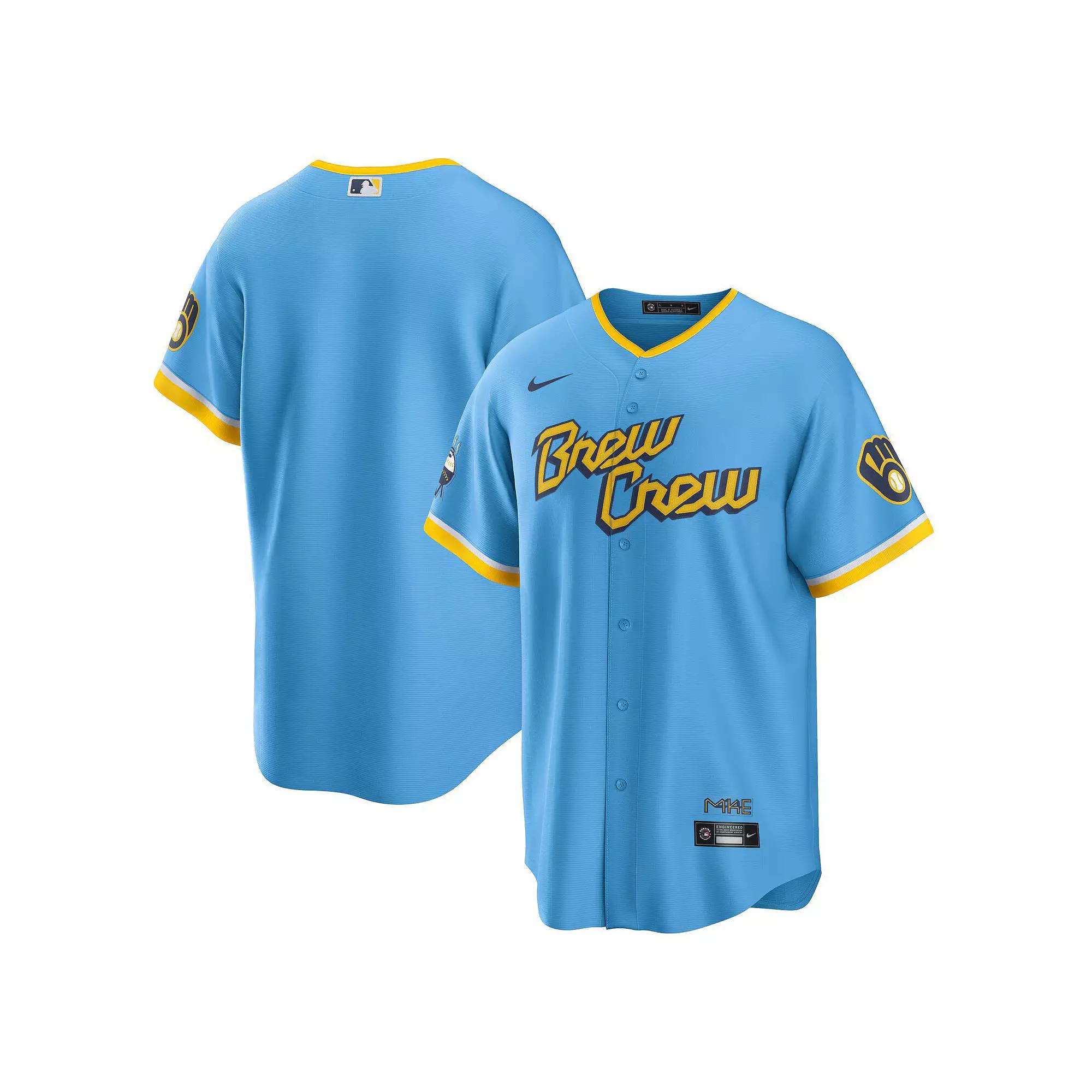 Nike Mens MLB Milwaukee Brewers City Connect Replica Baseball Jersey | T770MBCCMZB-CC4 Product Image