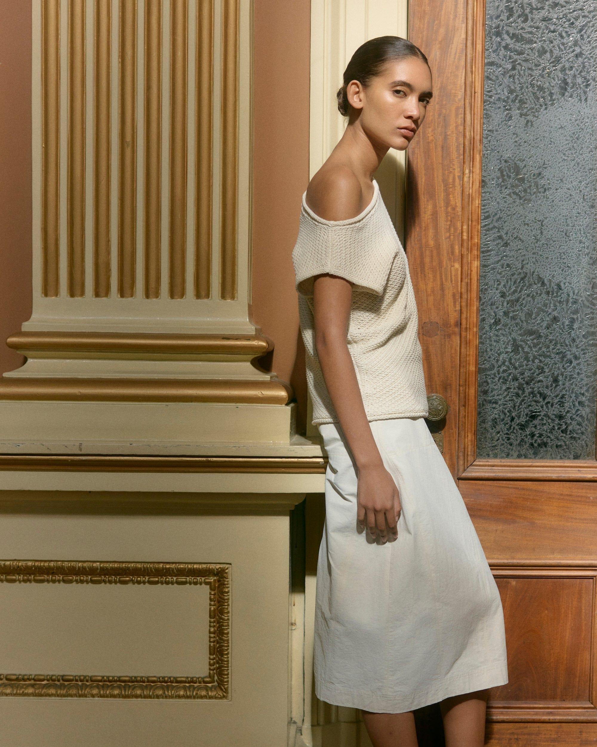 Chisa Textured Off-Shoulder Knit Top Product Image