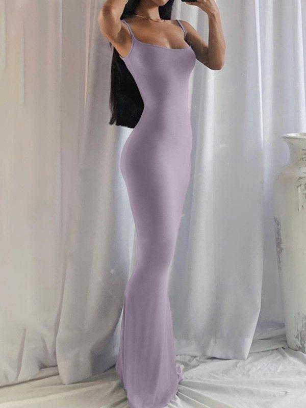 Simple Casual Bodycon Maxi Dress Product Image