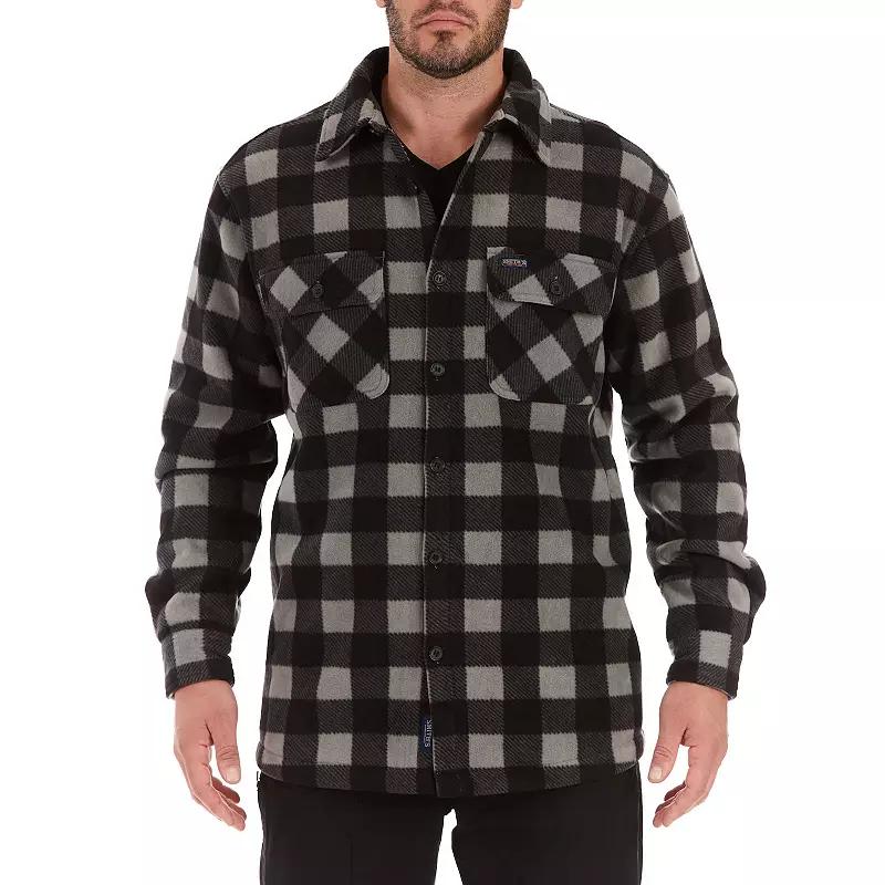 Mens Smiths Workwear Sherpa-Lined Plaid Microfleece Shirt Jacket Product Image