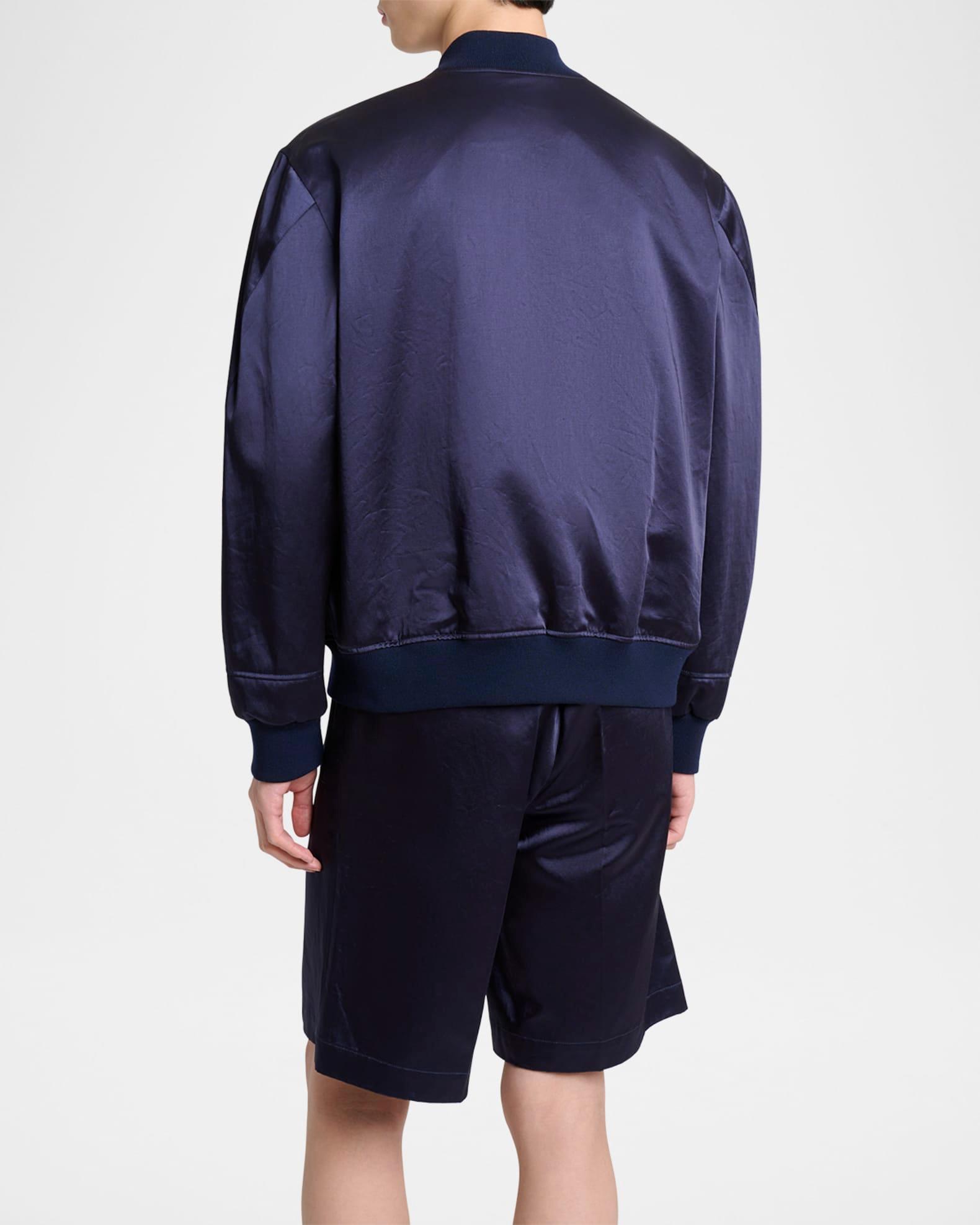 Men's Satin Logo Bomber Jacket Product Image