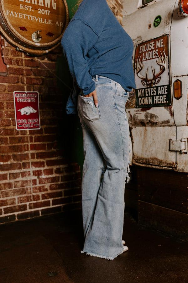 Risen The Aubree High Waist Distressed Flare Curves Product Image