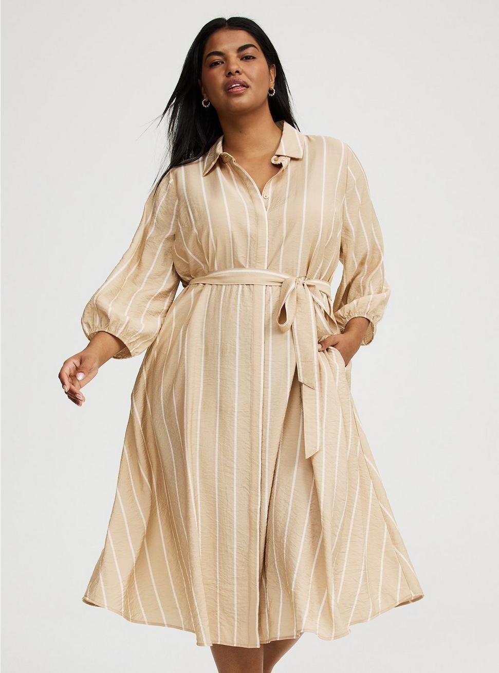 Collared Tie-Front Shirt Dress Product Image